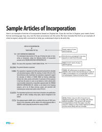 PTO Today: Sample Articles of Incorporation