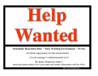 Help Wanted - Chaperone Today!!