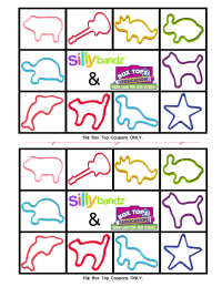 Silly Bandz 10 count collection sheet