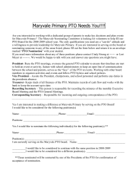 Maryvale Primary PTO Needs You