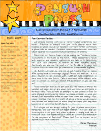 Eastview Elementary PTA Newsletter Sample