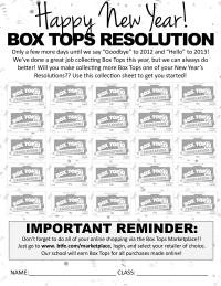 New Year's Resolution 2013 - Collection Sheet