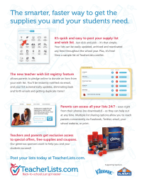 TeacherLists.com Flyer for Teachers