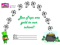 March Box tops gold for our school collection sheet