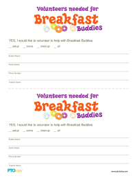 Breakfast Buddies Volunteer Form