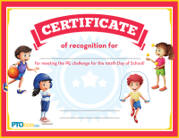Certificate for 100th Day PE Challenge