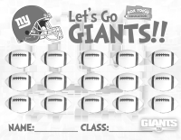 Let's Go Giants, Superbowl Sunday BTFE Collection Sheet