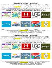 Promoting eBox Tops Collection Sheet