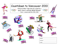 Vancouver Olympics Collection Sheet