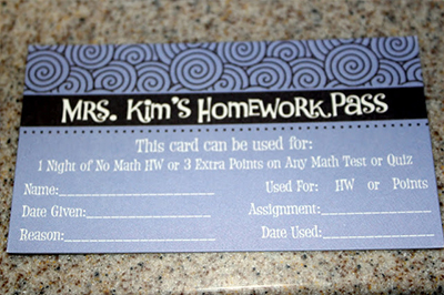 Low-cost student fundraising incentives: homework pass