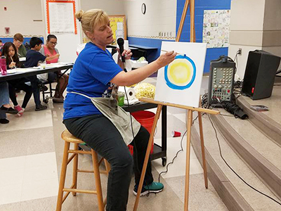 night paint fun pto parent aren volunteers four three painting help who