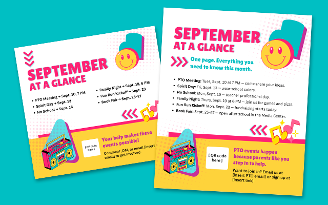 Free Month at A Glance Calendar for School Parent Groups (Canva Template)