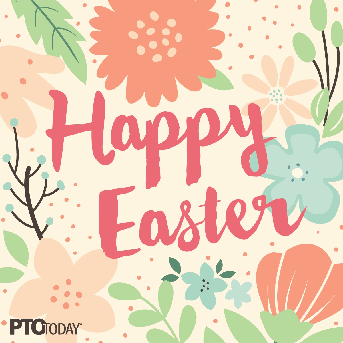 Happy Easter Facebook graphic - PTO Today