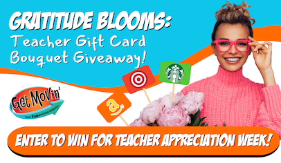 Win a teacher appreciation gift card bouquet from Get Movin' Fundraising