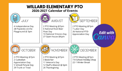 PTO School Calendar Magnets: What To Include + Free Editable Canva Template