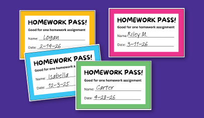 Free Homework Pass Printable (Canva Template)
