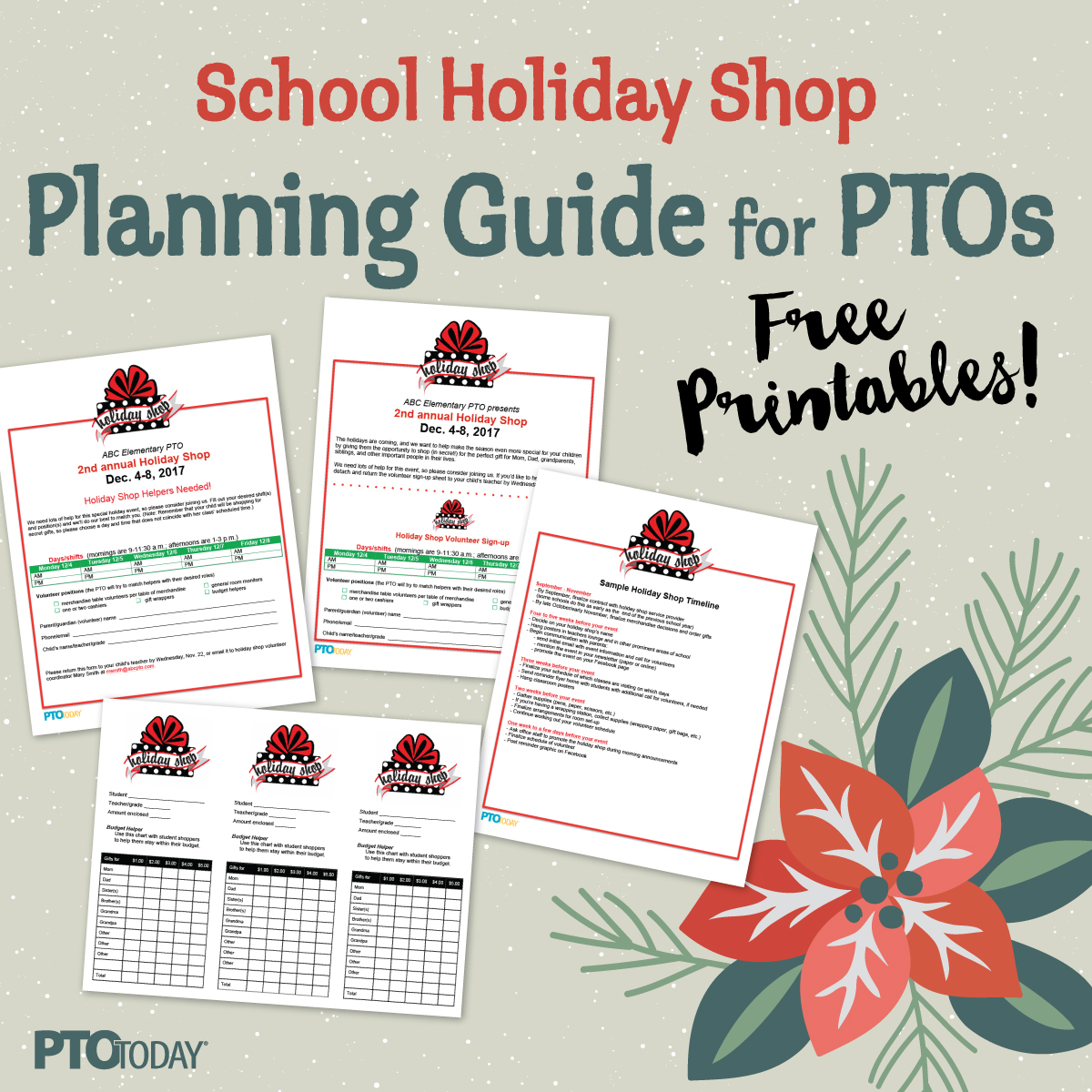 Free holiday shop planning guide