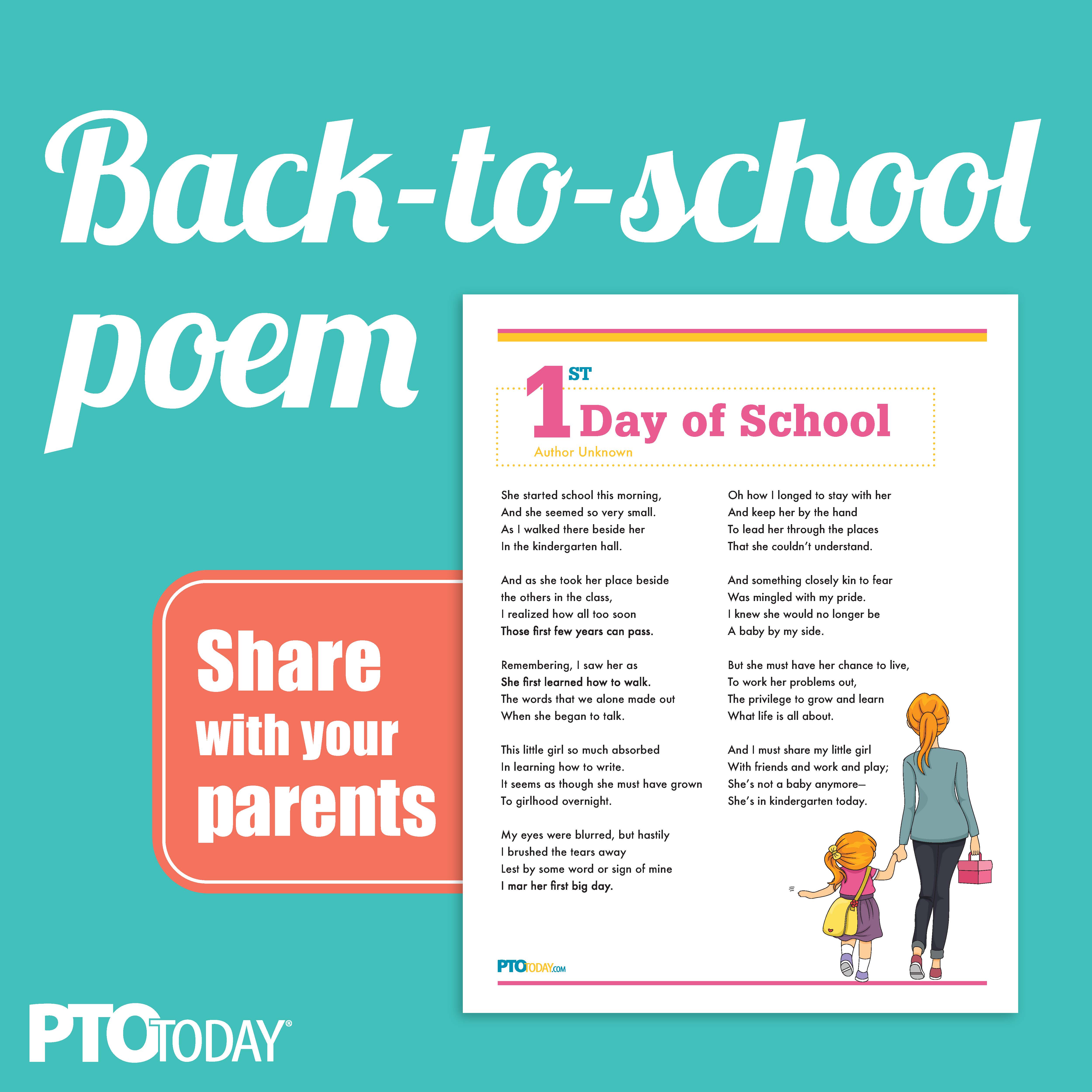 Download the 1st Day of School Poem