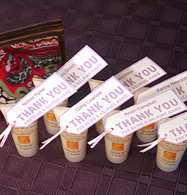 Quick and easy volunteer appreciation gifts - hand lotion tag