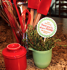 Quick and easy volunteer appreciation gifts - thyme plant tag
