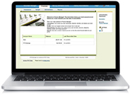 Open laptop showing finance software