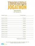 Thanksgiving Jogathon Collection Sheet