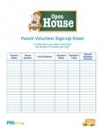 Back-to-School/Open House Parent Group Volunteer Sign-up Sheet
