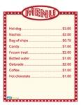 Menu Sign/Price Sheet for Events