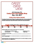 Holiday Shop Volunteer Sign-up Sheet: Candy Cane Lane