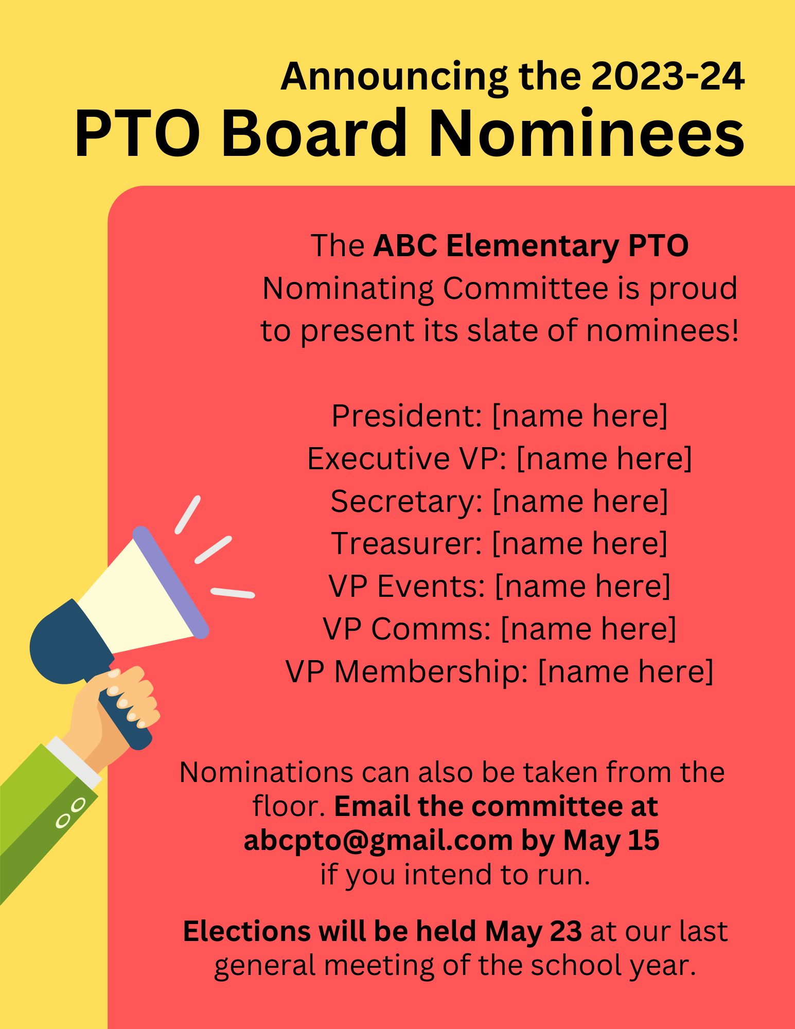 Board Nominations/Slate Flyer (Canva template)