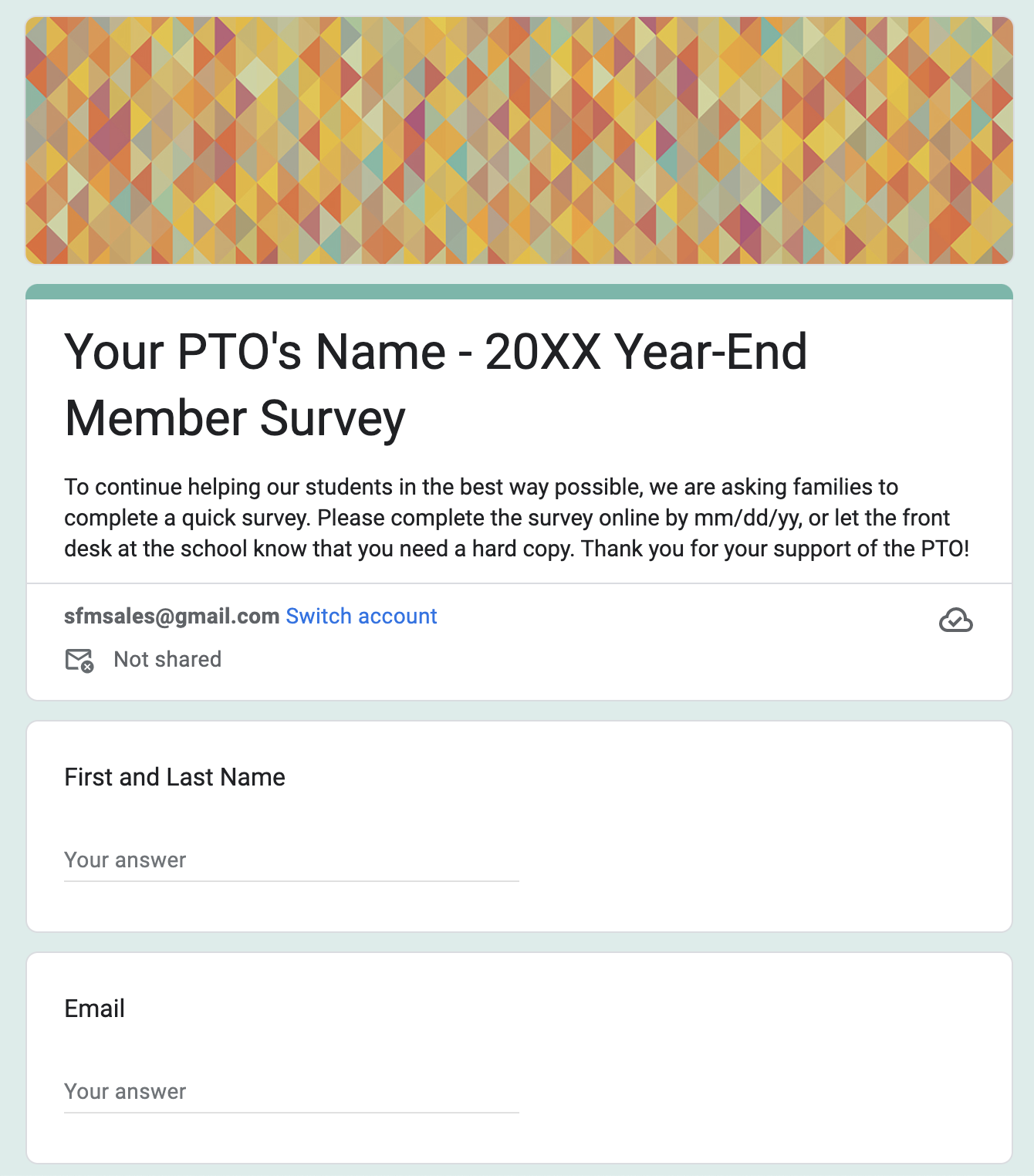 Year-End Survey Template - Google Forms