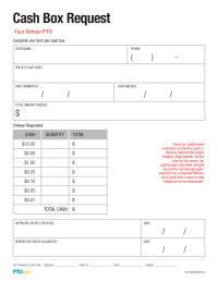PTO Today: Cash Box Request Form