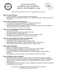 Fun Run - Cover Letter to Parents