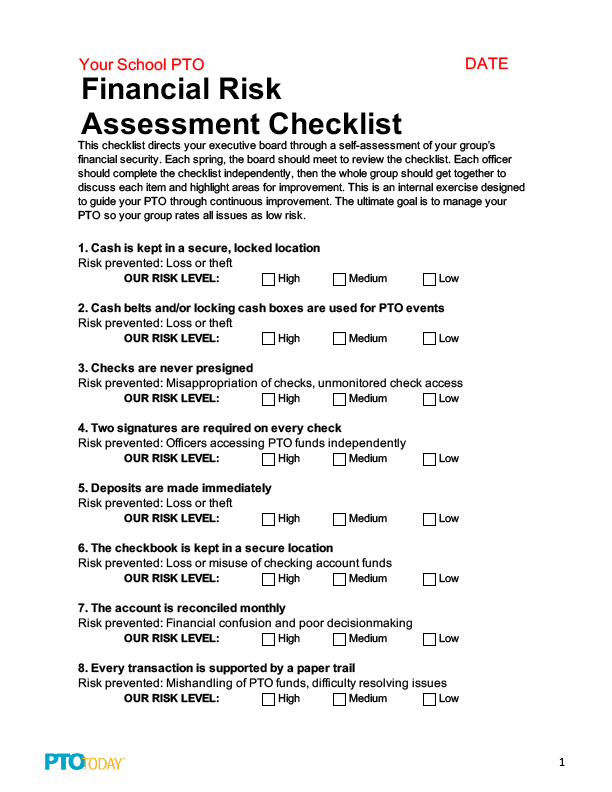 Financial Risk Assessment Checklist