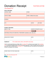 Nonprofit Donation Receipt (Excel)