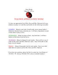 Teacher Appreciation Survey