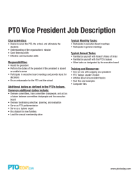 PTO Vice President Job Description