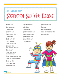 30 Ideas for School Spirit Days