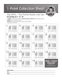 Campbell's Labels for Education 1 pt collection sheet