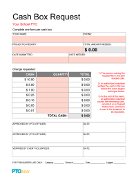 Cash Box Request Form (Excel)