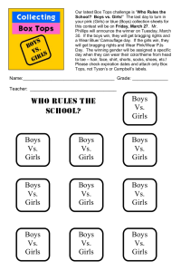 Editable Boys Vs. Girls Collection Sheet