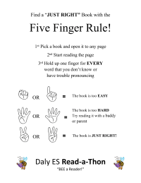 Five Finger Rule - Choosing a 