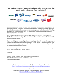 Letter to businesses requesting LFE and BTFE support