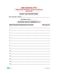 PTO Today: Silent Auction Bid Sheets (text only)