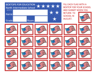 Box Tops Collection Sheet - USA Flag 25 Count