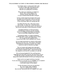 Summer Vacation Poem -Modified for a Deaf School and includes a Webkinz Contest in the ending