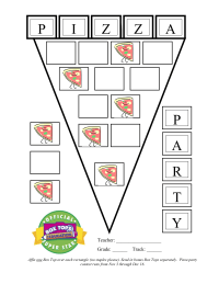 Pizza Party Box Top Contest Collection Sheet- 25 count