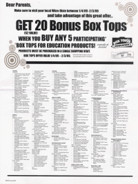 Winn-Dixie bonus Box Tops promotion