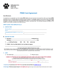 PRIDE card Merchant Agreement Form