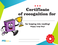 Leap Day Reading Certificate